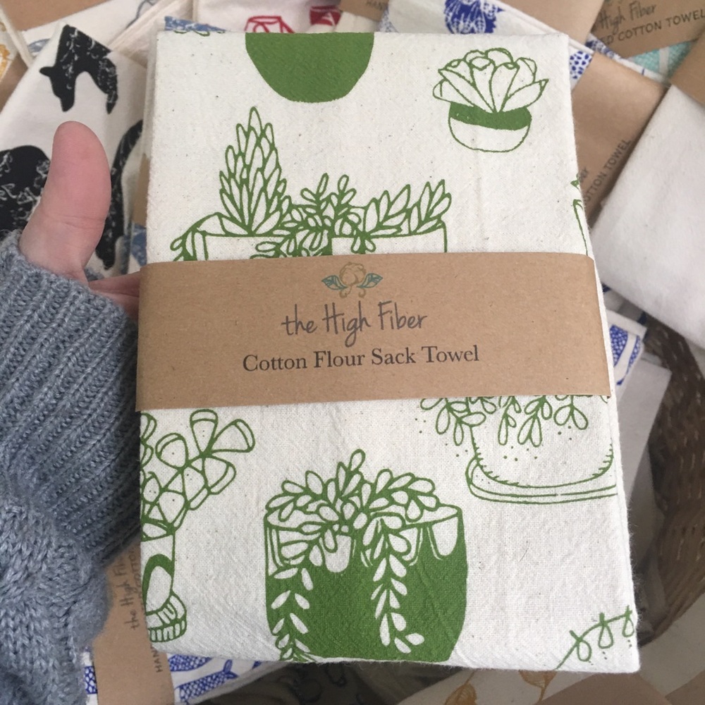 Houseplants Succulent Cotton Dishcloth Great gift!